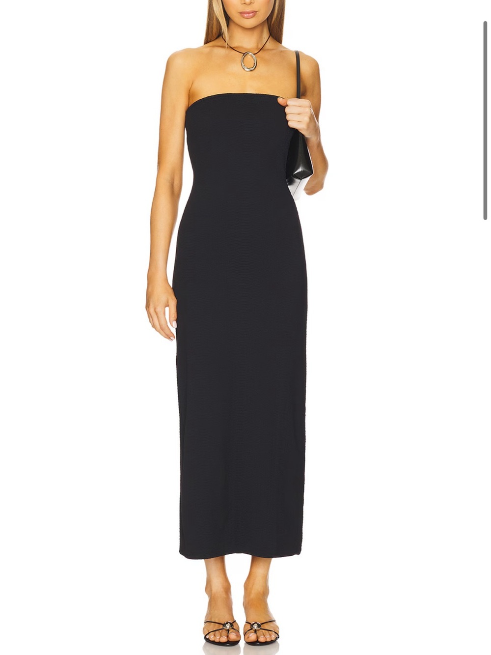GIGI C Black Maxi Skirt - Sleek Straight Cut